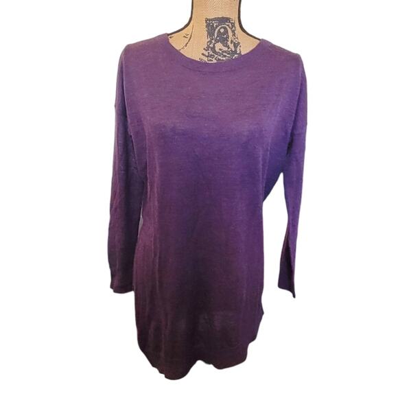 Small Joseph Cashmere eggplant purple long sleeve tunic length sweater - Picture 1 of 4